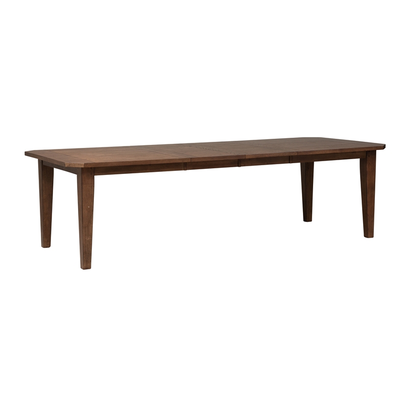 Pemberly Row 6 Piece Rectangular Dining Table Set with Drop Leaves in Rustic Oak
