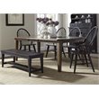 Pemberly Row 6 Piece Rectangular Dining Table Set with Drop Leaves in Rustic Oak