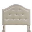 Pemberly Row Twin Panel Headboard with Crystal Tufted White Vinyl Upholstery