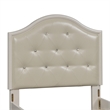 Pemberly Row Twin Panel Headboard with Crystal Tufted White Vinyl Upholstery