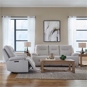 Pemberly Row Triple Zero Gravity Sofa and Recliner with Memory Foam in White