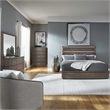 Pemberly Row King 4 Piece Bedroom Set with LED Headboard in Satin Espresso