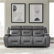 Pemberly Row Zero Gravity Sofa and Recliner with Bluetooth Speakers in Gray