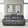 Pemberly Row Zero Gravity Sofa and Recliner with Bluetooth Speakers in Gray