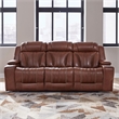 Pemberly Row Zero Gravity Sofa Loveseat and Recliner with Bluetooth in Brown