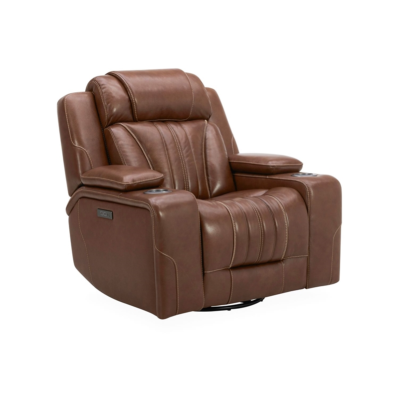 Pemberly Row Zero Gravity Sofa Loveseat and Recliner with Bluetooth in Brown