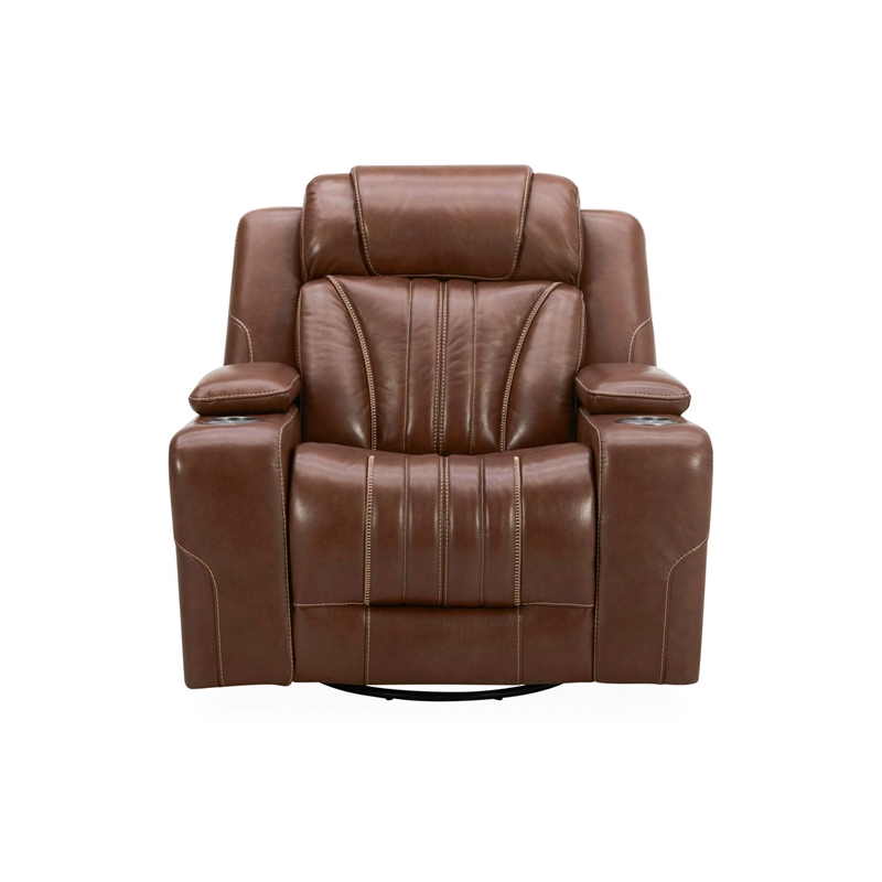 Pemberly Row Zero Gravity Sofa Loveseat and Recliner with Bluetooth in Brown