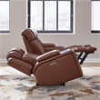 Pemberly Row Zero Gravity Sofa Loveseat and Recliner with Bluetooth in Brown