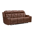 Pemberly Row Zero Gravity Sofa Loveseat and Recliner with Bluetooth in Brown