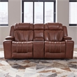 Pemberly Row Zero Gravity Sofa Loveseat and Recliner with Bluetooth in Brown