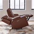 Pemberly Row Zero Gravity Sofa Loveseat and Recliner with Bluetooth in Brown