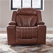Pemberly Row Zero Gravity Sofa Loveseat and Recliner with Bluetooth in Brown