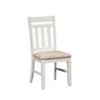 Pemberly Row Slat Back Side Chair Set of 2 with Linen Seat in Whitewash