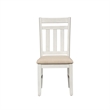 Pemberly Row Slat Back Side Chair Set of 2 with Linen Seat in Whitewash