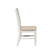 Pemberly Row Slat Back Side Chair Set of 2 with Linen Seat in Whitewash