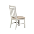 Pemberly Row Slat Back Side Chair Set of 2 with Linen Seat in Whitewash