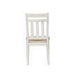 Pemberly Row Slat Back Side Chair Set of 2 with Linen Seat in Whitewash