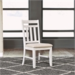 Pemberly Row Slat Back Side Chair Set of 2 with Linen Seat in Whitewash