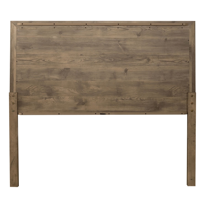 Pemberly Row King Panel Headboard with Canted Picture Frame in Cobblestone