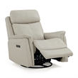 Pemberly Row Triple Power Swivel Glide Recliner with Charging in Gray Fabric