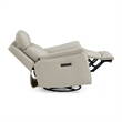 Pemberly Row Triple Power Swivel Glide Recliner with Charging in Gray Fabric