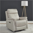 Pemberly Row Triple Power Swivel Glide Recliner with Charging in Gray Fabric