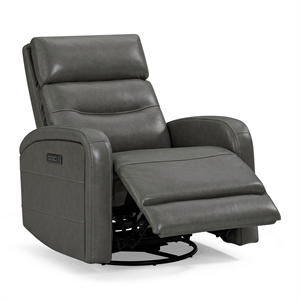 Pemberly Row Power Recliner Chair with Charging Port in Gray