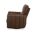 Pemberly Row Triple Power Swivel Glide Recliner with Cushion Arms in Brown