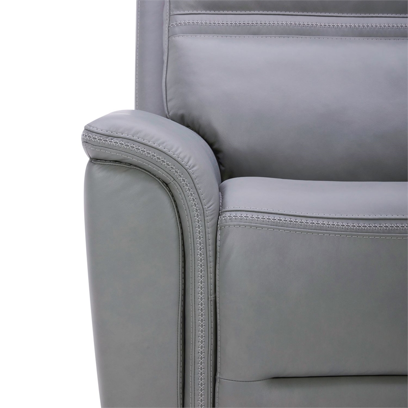 Pemberly Row Triple Power Reclining Sofa Loveseat and Recliner in Blue Gray