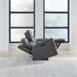 Pemberly Row Triple Power Reclining Sofa Loveseat and Recliner in Blue Gray