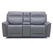 Pemberly Row Triple Power Reclining Sofa Loveseat and Recliner in Blue Gray