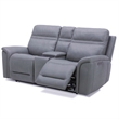 Pemberly Row Triple Power Reclining Sofa Loveseat and Recliner in Blue Gray