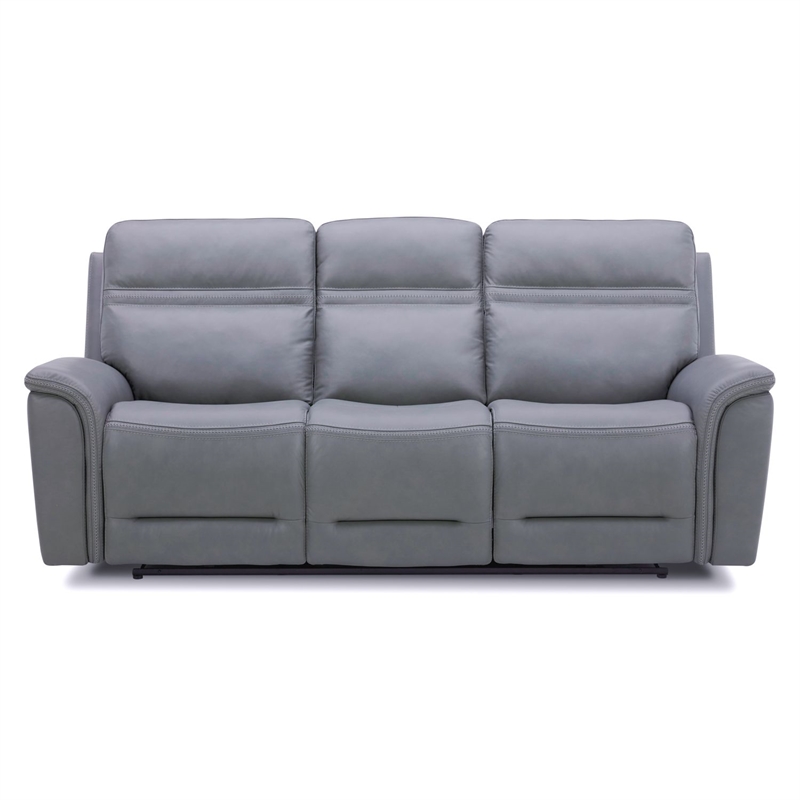 Pemberly Row Triple Power Reclining Sofa Loveseat and Recliner in Blue Gray