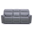 Pemberly Row Triple Power Reclining Sofa Loveseat and Recliner in Blue Gray