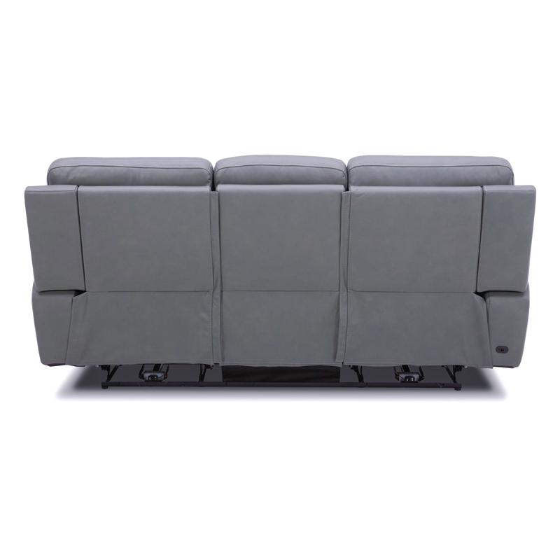Pemberly Row Triple Power Reclining Sofa Loveseat and Recliner in Blue Gray