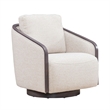 Pemberly Row Upholstered Swivel Accent Chair with Removable Cushion in Brown