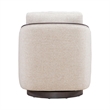Pemberly Row Upholstered Swivel Accent Chair with Removable Cushion in Brown
