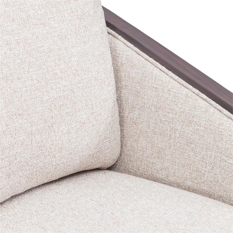 Pemberly Row Upholstered Swivel Accent Chair with Removable Cushion in Brown