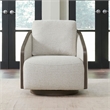 Pemberly Row Upholstered Swivel Accent Chair with Removable Cushion in Brown