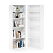 Pemberly Row Set of 2 Five Tier Bookshelf with Adjustable Shelf in White