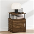 Pemberly Row Nightstand with Open Shelf and Door Cabinet in Columbia Walnut