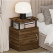 Pemberly Row Nightstand with Open Shelf and Door Cabinet in Columbia Walnut
