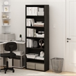 Pemberly Row Set of 2 Six Tier Bookshelf with Open Shelves in Espresso Finish