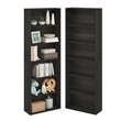 Pemberly Row Set of 2 Six Tier Bookshelf with Open Shelves in Espresso Finish