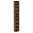 Pemberly Row 10 Tier Bookshelf with Open Shelves for Books in Amber Pine Finish