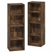 Pemberly Row 8 Tier Bookshelf with Open Shelves for Books and Decor in Amber