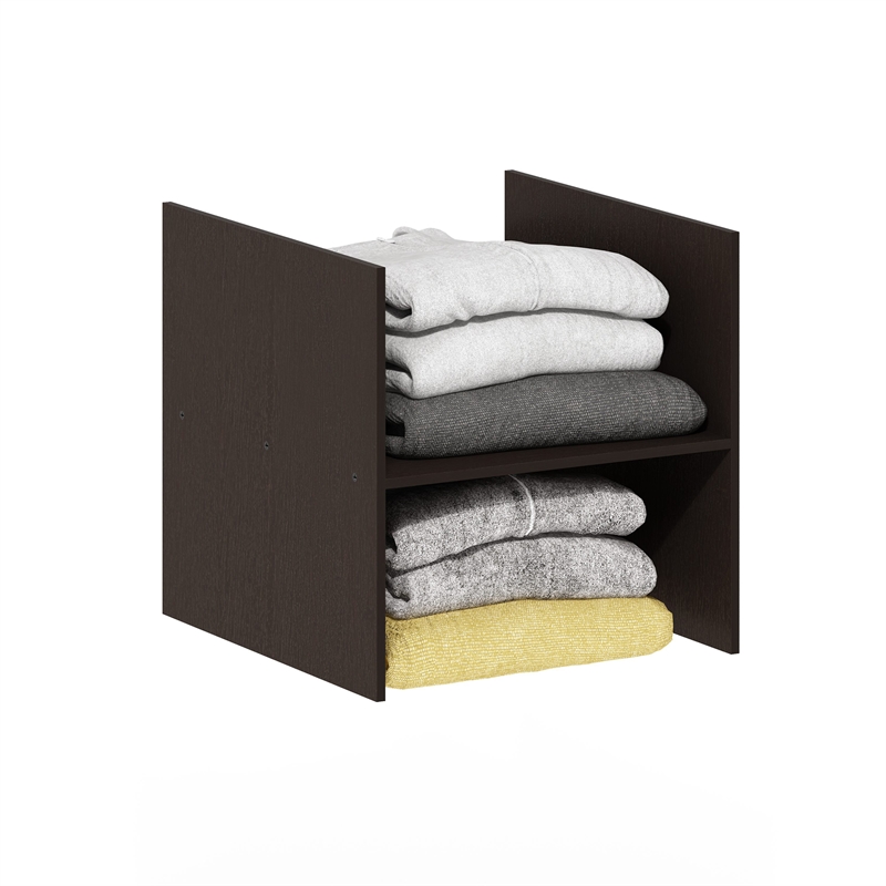 Pemberly Row H-Shelf Cube Organizer Insert for Extra Thick Series in Black Oak