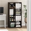 Pemberly Row H-Shelf Cube Organizer Insert for Extra Thick Series in Black Oak