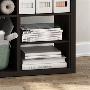 Pemberly Row H-Shelf Cube Organizer Insert for Extra Thick Series in Black Oak