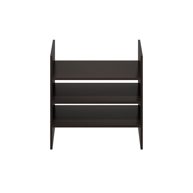 Pemberly Row 3 Shelf File Organizer Cube Insert for Storage in Dark Oak
